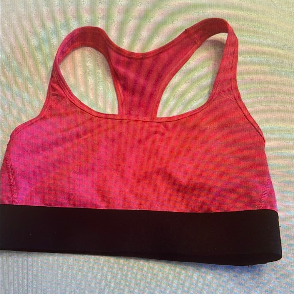 Pink and Black Sports Bra